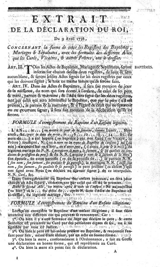 Déclaration du roi du 9 avril 1736, page 1